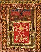 ERIVAN, RUSSLAND, 150 X 148CM, WOLLE AUF WOLLE, UM 1910
