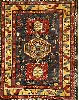 SHIRWAN, RUSSLAND, 122 X 97CM, WOLLE AUF WOLLE, UM 1910