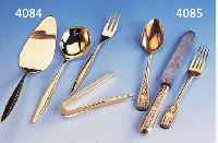 TAUFBESTECK, MOSKAU UM 1898/1912, 84ER SILBER TEILVERGOLDET, FEIN GRAVIERT, SOGN. ALTRUSS. STIL, KLINGE PARIS, BEST. AUS: MESSER, ...