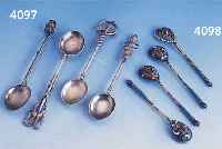 6 MOCCALöFFEL, RUßLAND, MOSKAU U 1900, 84ER SILBER VERGOLDET, MEISTERMARKE B.A., UNGED., BT. CLOISONNEEMAIL VON GUTER QUAL., SAMMELW.