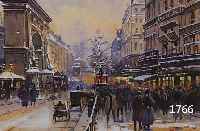 IEMPIEMPALA, DIMITRY, 1967 RUSSLAND, VIELFIGURIGE STRASSENSZENE IN PARIS, AQUARELL, SIGN. U. DAT. 1995, CA.: 24 X 32 CM, UNTER GLAS GER., (VERSO ...
