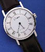 GLASHÜTTE HERRENARMBANDUHR, DEUTSCHLAND UM 1982, METALL HARTVERCHR., BODEN GEDR., EMAIL- FARB. KONTRASTZIFFERBL. M. RöM. STD.-ZEICHEN, ...