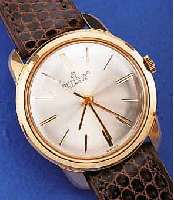 BREITLING HERRENARMBANDUHR AUTOMATIK, SCHWEIZ UM 1958, 20 MICRON GG-AUFL., BODEN EDELST. GESCHR., MATT VERS. BLATT, AUTOMATIK M. ...