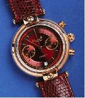POLJOTPOLJOT ARMBANDCHRONOGRAPH BEZEICHNET INTERNA- TIONAL, RUSSLAND UM 1994, METALL ROTVERG., BEIDS. MINERALVERGL., LEDERB. M. ORIG.-STIFT- ...