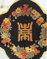 PEKING, CHINA, 64 X 62CM, EHZ 2 FLOR WOLLE, UM 1930