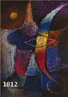 OLDEROCK, MAX, 1895-1972, KOMPOSITION 1958, MEHRFARBIGES PASTELL AUF SCHWARZEM PAPIER, HANDSIGN. UND DAT. 58, CA. 16,5 X 10,5 CM, U.GL., R.