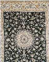 NAIN, PERSIEN, 300 X 250CM, FLOR WOLLE MIT SEIDE, DUNKELGRüN