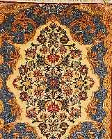 ESFAHAN,PERSIEN CA 95 X 75CM. KORK WOLLE AUF SEIDE