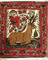 SAROGH, PERSIEN, 43 X 41CM, FLOR WOLLE