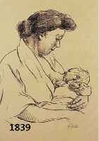 ZILLEZILLE, HEINRICH, 1858-1929, STILLENDE MUTTER, LITHOGRAPHIE VON 1924, BLATT 24 DER FOLGE KOMM, KALINKEN, KOMM, RE. U. HANDSIGN., CA. 25 X 20 ...