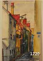 HECKENDORF, FRANZ, 1888 BERLIN-1962 MüNCHEN, STRAßENANSICHT IN KEMPTEN, MEHRFARBIGES AQUARELL AUF PAPIER, LI. U. MONOGR., AUF DEM UNTERBLATT ...