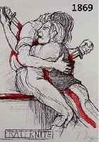 UNGERER, TOMI, FRATERNITé, LITHOGRAPHIE IN ROT UND SCHWARZ, HANDSIGNIERT UND NUM. 39/100, CA. 41 X 31 CM, EDITION ...