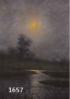 UNBEKANNTER MALER, UM 1900, ROMANTISCHE FLUßLANDSCHAFT IM MONDLICHT, ÖL/LWD, LI. U. UNLESERLICH SIGN., CA. 43 X 35 CM, R.