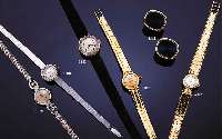 OMEGA DAMEOMEGA DAMENGOLDBANDUHR LADYMATIC, SCHWEIZ UM 1955, GG 750/000-GEH. INCL. ORIG.-GG-BAND, AUFWEND. GESAMTVERARB. M. DOPPELTER SICHER- ...