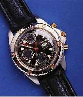 ALPINA ARMALPINA ARMBANDCHRONOGRAPH AUTOMATIK, EDELST. POL., TEILW. SAT., BODEN U. KRONE GESCHR., BEI FERTIGST. WASSERD. BIS 50 M, TAG U. DATUM, ...