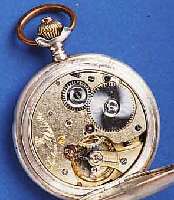 SYSTEM GLSYSTEM GLASHÜTTE SAVONETTE HERRENTASCHENUHR, SCHWEIZ/DEUTSCHLAND UM 1888, 800ER SILBER, EMAILBL., ZEIGERSTELLRIEGEL INNEN 4, 3/4 ...