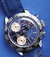 GLOBA HGLOBA HERRENARMBANDUHR EINFACHE STOPPFUKTION MIT WELTZEITANZEIGE AUF DREHLÜNETTE, SCHWEIZ UM 1968, METALL VERCHR., EDELST.-BODEN GEDR., ...