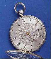 BERTHOUD BERTHOUD A PARIS HERRENTASCHENUHR OFFEN, SCHLÜSSELAUFZUG, SILBER, RÄNDER ROTVERG., FRANKREICH UM 1840, SILBERZIFFERBL., HIER IM ...