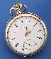 LONGINES HERRENTASCHENUHR, 800ER SILBER, FÜR DEN DTSCH. MARKT UM 1895, RÄNDER VERG., BER., MONOGR. VERSCHL. JM, EMAILBL. SIGN., VERG. ANKERW. M. ...