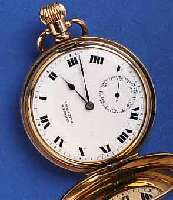 NIRVANA NIRVANA WATCH CO/COLONEL HERRENTASCHENUHR SAVONETTE, SCHWEIZ/ENGLAND UM 1920, METALL- GEH. VON DENNISON STARKE GG-AUFL., PERF. EMAILBL. ...