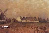 UNBEKANNTER KÜNSTLER, FRIESISCHE LANDSCHAFT, ÖL/LWD., LINKS UNTEN UNLESERLICH SIGNIERT, KLR, DAT. 27, LEICHTE KRAKELUREN, 55 X 60 CM, R.