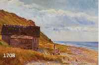 UNBEKANNTER KÜNSTLER ANFANG 20. JH., KÜSTENLANDSCHAFT IN TISVILDE, ÖL/LWD., MONOGRAMMIERT, ORT BEZ., 38 X 56 CM, R.
