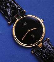 CACARTIER HERRENARMBANDUHR MUST DE CARTIER, QUARTZ, SILBER VERGOLDET, LEDERBAND, EZ 2