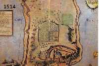 KOLORKOLORIERTER KUPFERSTICH, DEUTSCH, 17. JH., DIE INSEL MAINAU NACH DER EINNAHME DURCH FELDMARSCHALL CARL GUSTAV WRANG 1647, BE- SCHNITTEN, ...