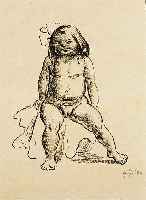 Zille Heinrich, 1858-1929, Lithographie von 1924,, Eine kleine Freundin, handsign. aus Karlineken komm, Maße ca. 36x29 cm, PP, R.