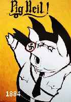 TOMI UNGERER, PIG HEIL, FARBSTOFFSET, HANDSIGNIERT, MAßE CA. 75X55 CM