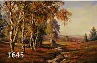 KÖHKÖHNER, JULIUS, * 1879 STUTTGART, HEIDELANDSCHAFT MIT BIRKEN, ÖL/LWD., SIGN., 70 X 80 CM, RAHMEN
