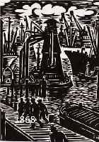 MASMASERELL, FRANZ, 1889 - 1972, 2 HOLZSCHNITTE AUS "DAS GESICHT HAMBURGS", HANDSIGN., MAßE JE CA. 13X10.5 CM, PP