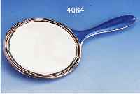 HANDSPIEGEL, NORWEGEN UM 1930, 925ER SILBER, MEISTERMARKE DAVID ANDERSEN, GRUND GUILL. UND BLAU EMAILL., L. CA. 40 CM