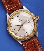 CHRONOSCHRONOSWISS HERRENARMBANDUHR AUTOMATIK SERIE PACIFIC, SCHWEIZ UM 1991, EDELST. MATT., TEILW. POL., KRONE U. LÜNETTE HARTVERG., BEIDS. ...