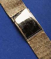 GOLDGOLDFLECHTBAND FÜR HERRENARMBANDUHR, GG 585/000, STEGBR. 17 MM, L. VON STEG ZU STEG CA. 16 CM, TROTZ NUTZSP. VERWENDB., TOTALGEW. CA. 32 G