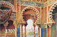 WOLTER, TONI, BLICK AUS EINEM ORIENTALISCHEN PALAST, GOUACHE AUF PAPIER, RE. U. SIGN., CA. 35 X 47 CM, RÄNDER LEICHT KNITTERFALTIG