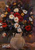RESRESCH, DEUTSCHER MALER, GEST. 1954, STILLEBEN MIT WIESENBLUMEN, ÖL/LWD, LI. U. SIGN., CA. 72 X 59 CM, R.