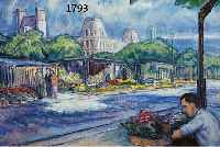 RYDEN, STIG, ERIK WOLFRAM, GEB. 1910 STOCK- HOLM, STRASSENSZENE MIT BLUMENVERKÄUFER, ÖL/LWD., IM HINTERGRUND LOUVRE?, 55 X 69 CM, BESCH. AN DER ...