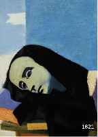 HERVHERVIEU, LOUISE, 1878-1954, LE MASKE SUR LE POINT LEGER, ÖL/HARTFASER- PLATTE, VON 1952, RE. U. MONOGR., VERSO BETITELT UND DATIERT, CA. 40 ...
