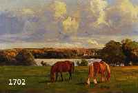 GRODEL, NORBERT, 1891 BERLIN-1976, PFERDE AUF DER WEIDE AM SEEUFER, ÖL/LWD, LI. U. SIGN., CA. 33 X 47 CM, R.
