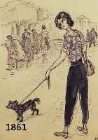 ARLT, FRITZ, 1887 WALDENBERG/SCHLESIEN- 1966 MüNCHEN, SPAZIERGäNGERIN MIT HUND, LAVIERTE TUSCHFEDERZEICHNUNG, RE. U. HANDSIGN.CA. 25 X ...
