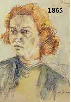 KRINNKRINNER, MICHAELA, GEB. 1915 WALDMÜNCHEN, MEISTERSCHÜLERIN OSKAR KOKOSCHKAS, HIER: PORTRÄT EINER FRAU, MISCHTECHNIK AUF PAPIER, BEZ.: ...