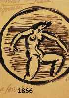 MASMASEREEL, FRANS, 1889 - 1972, TUSCHEZEICHNUNG, ENTWURF FÜR EINEN TELLER, MONOGR., CA. 13,5 X 10,5 CM, PP, U.GL., R.