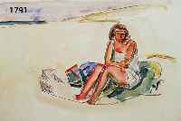 HAUHAUPTMANN, IVO, BADENDE AM STRAND, AQUARELL, LI. U. SIGN., CA. 32,5 X 49 CM, PP, U.GL., R.