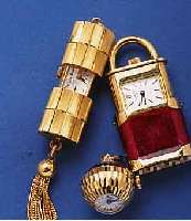 KONVOKONVOLUT: 3 STOWA ANHÄNGEUHREN, ALLE M. DAMENAUFZUGWERKEN, 2X ZUM SCHIEBEN (1X ZYLIN- DERFORM, 1X FORM EINES VORHÄNGESCHLOSSES), 1X ...