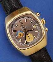 OMEGA ARMBANDCHRONOGRAPH AUTOMATIK SEAMASTER, SCHWEIZ UM 1974, MASSIV METALL, NACHVERG., MINERALFLACHGL., BODEN GEDR., 60-MIN.- U. ...