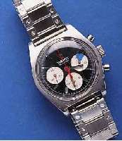 TISSOT TISSOT ARMBANDCHRONOGRAPH SEASTAR, SCHWEIZ UM 1965, EDELST., BODEN GESCHR., NEUTR. EDELST.-BAND, KONTRASTZIFFERBL. M. 30-MIN.- U. ...