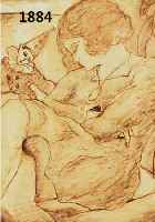 UNLUNLESERLICH SIGNIERT, UM 1926, MÄDCHEN MIT PIERROT-PUPPE, SIGNIERT UND DAT. TUSCHE AQUARELLIERT, 20 X 20 CM, RAHMEN