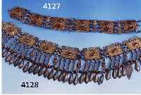 HAUHAUBENSCHMUCK, SOGEN. TURKMENENSCHMUCK, UM 1900, SILBER TEILVERG., KARNEOLBESATZ, OHNE ABHÄNGUNGEN (RELATIV SELTEN)