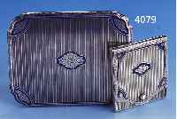ZIGZIGARETTENETUI UND STREICHHOLZETUI, DEUTSCH UM 1920, LUTZ & WEISS PFORZHEIM, 800ER SILBER, BLAU EMAILL.